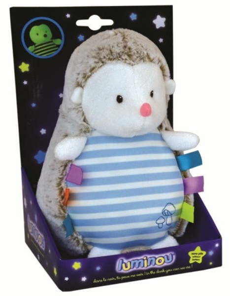 Jemini Peluche Luminou Hérisson Bleu - 21 cm